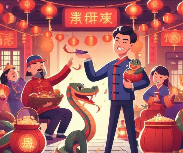 people celebrating cny 2025 of the snake